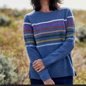 WoolOvers Woolovers Multi Stripe Jumper sweater-XS 100 Lambswool